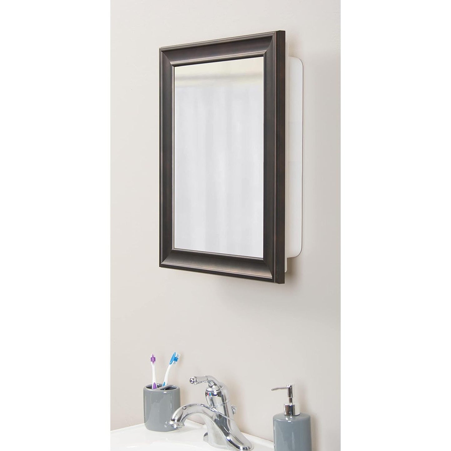 Brandtworks Framed Plastic 21" x 17" Cloudy Bronze Medicine Cabinet