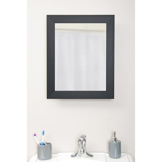 Brandtworks Framed Plastic 21" x 17" Matte Black Embossed Medicine Cabinet