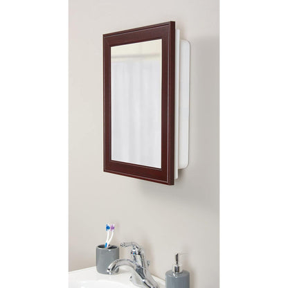 Brandtworks Framed Plastic 21" x 17" Reddish Grain Medicine Cabinet