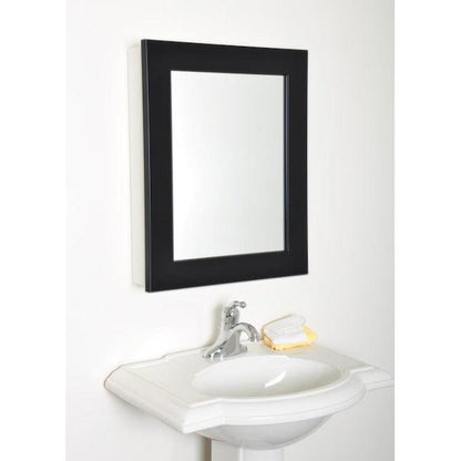 Brandtworks Framed Wooden 27" x 22" Matte Black Medicine Cabinet