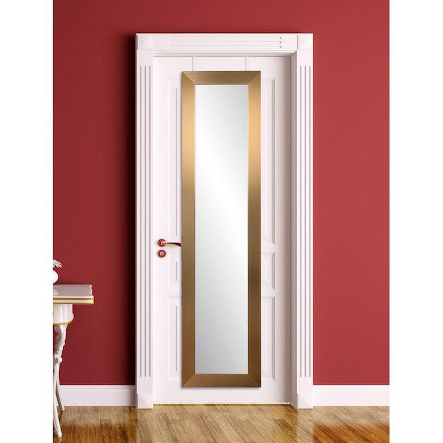 Brandtworks Mid Century 22" x 71" Champagne Over the Door Mirror