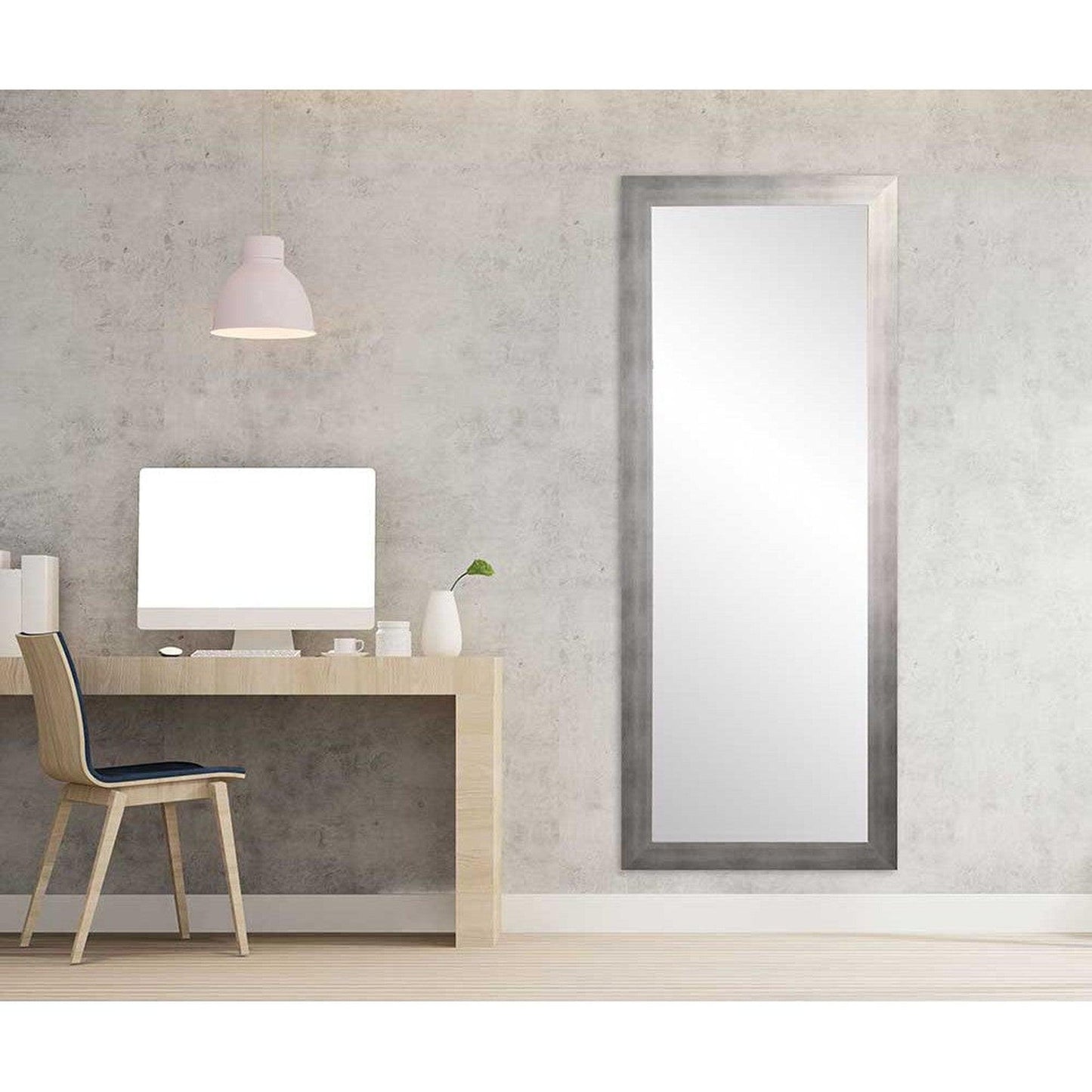 Brandtworks Timberwolf 26" x 28" Brushed Silver Wall Mirror