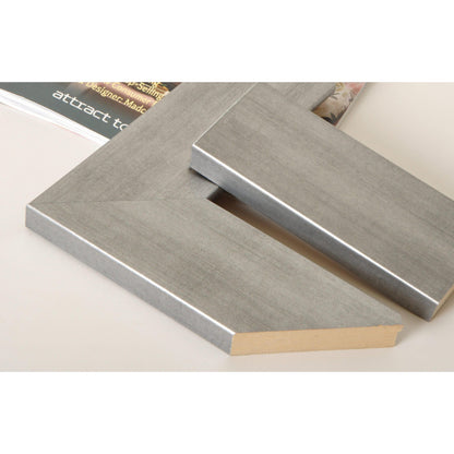 Brandtworks Timberwolf 26" x 38" Brushed Silver Wall Mirror