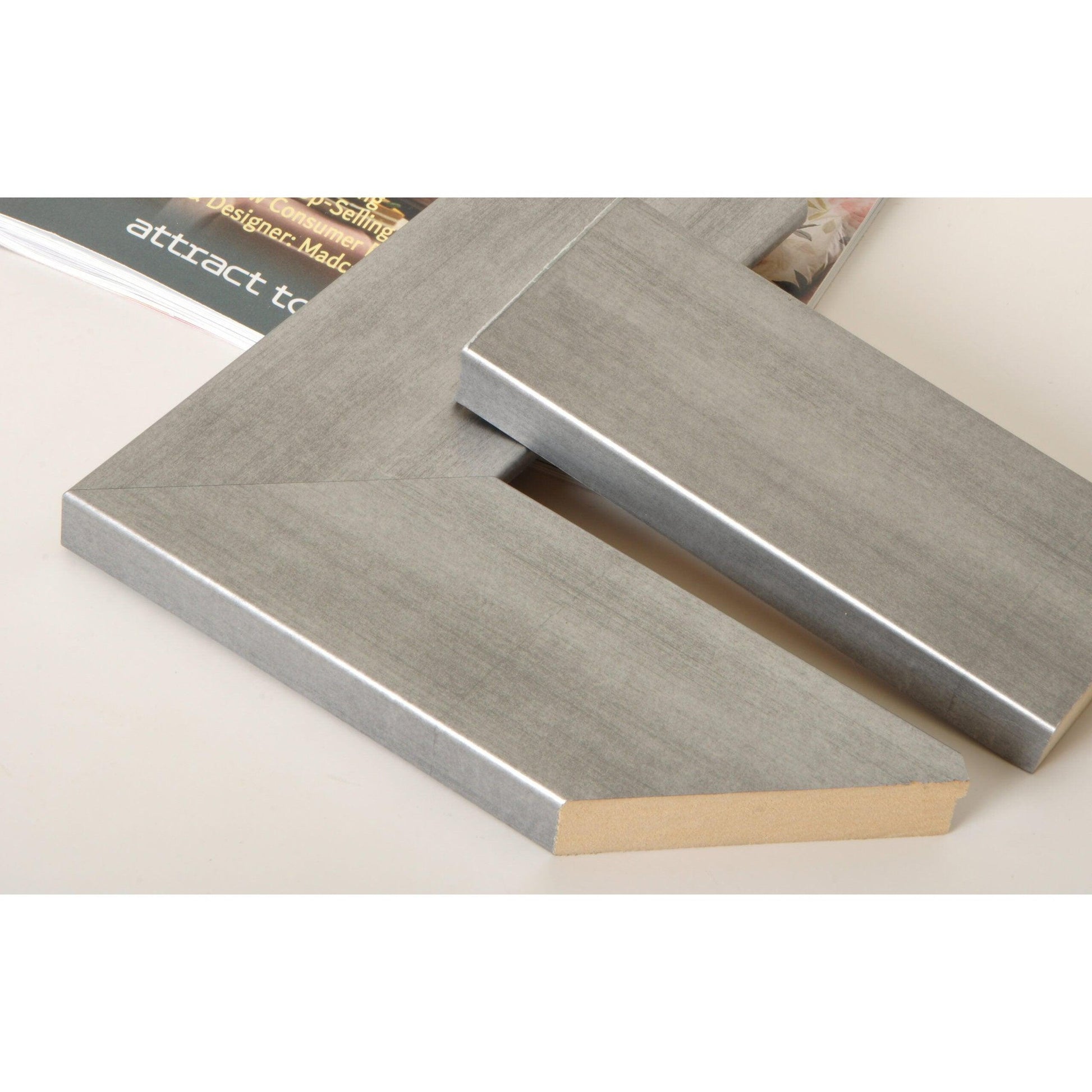 Brandtworks Timberwolf 32" x 50" Brushed Silver Wall Mirror