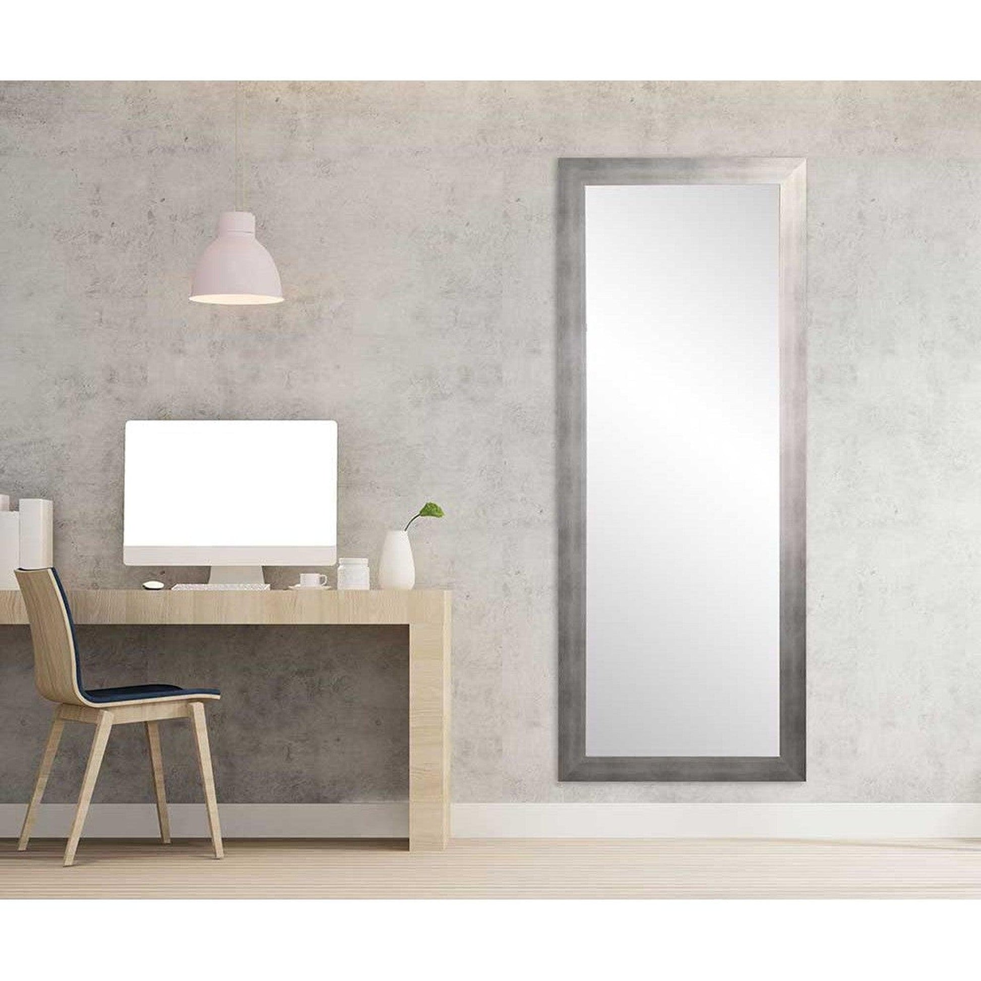 Brandtworks Timberwolf 32" x 66" Brushed Silver Wall Mirror