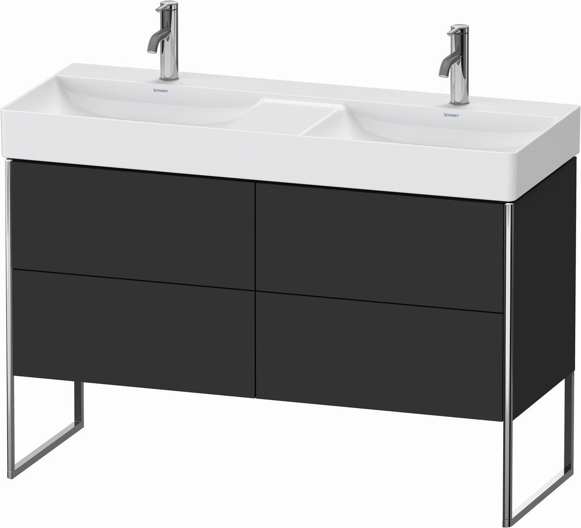 Duravit XSquare 47" Graphite Four Drawer Floorstanding Vanity Unit (XS445608080)