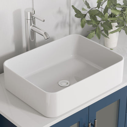 Cambridge Plumbing 63" Modern Wood and Porcelain Vanity with Polished Chrome Plumbing-8119S-CP