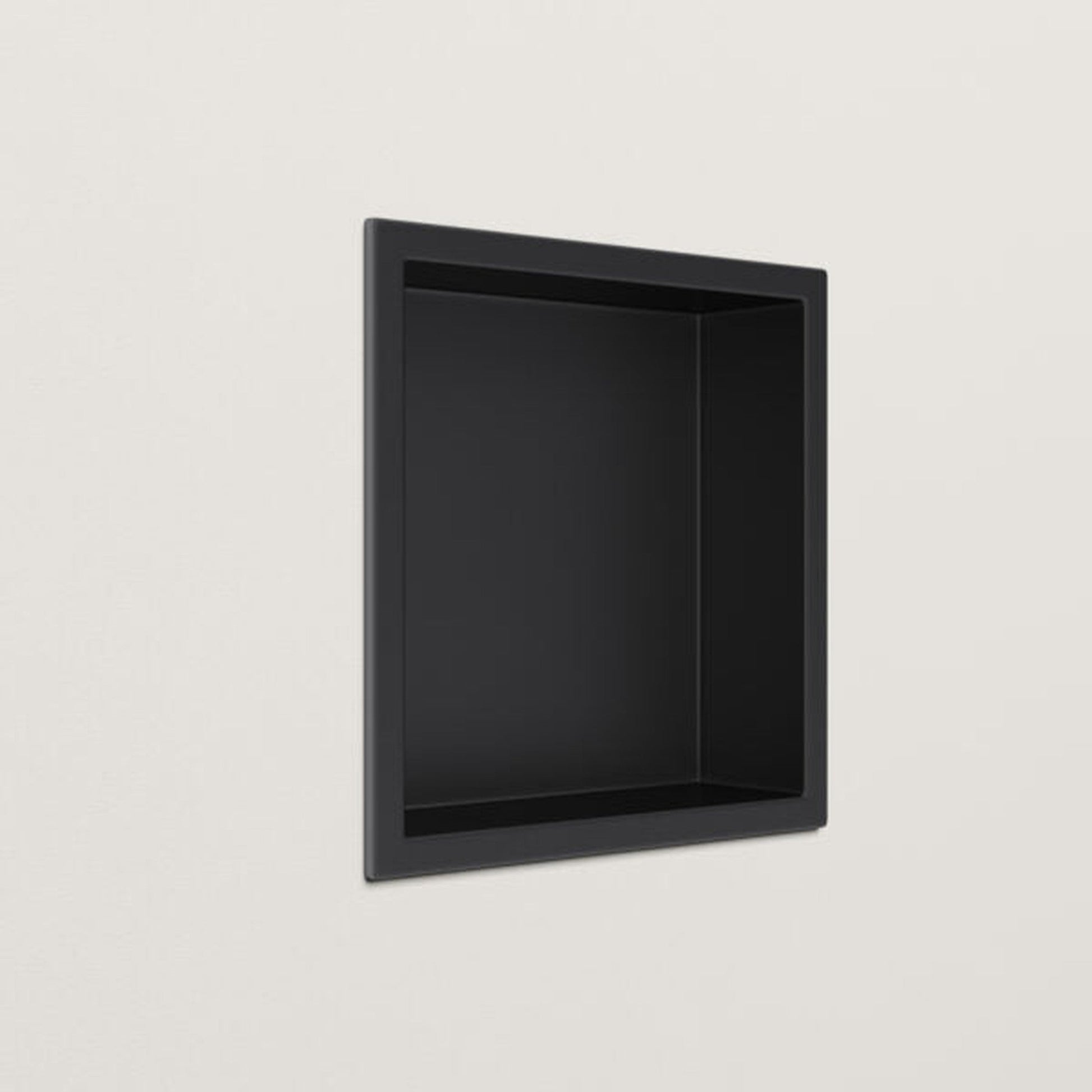 Cantrio Koncepts 12" Rectangle Matte Black Stainless Steel Recessed Shower Niche