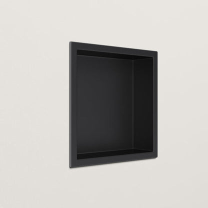 Cantrio Koncepts 12" Rectangle Matte Black Stainless Steel Recessed Shower Niche