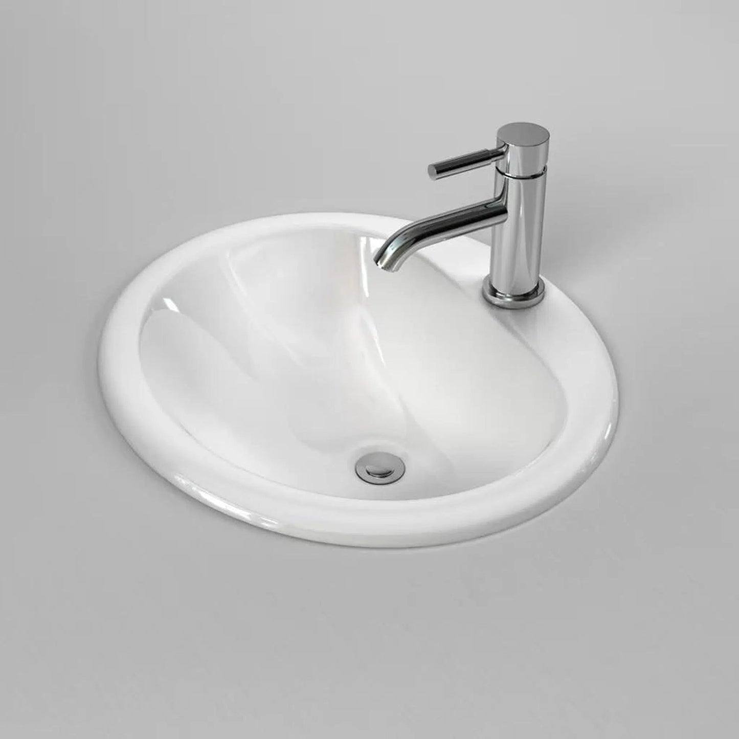 Cantrio Koncepts 17" Oval White Vitreous China Undermount Bathroom Lavatory Sink With Overflow Drain