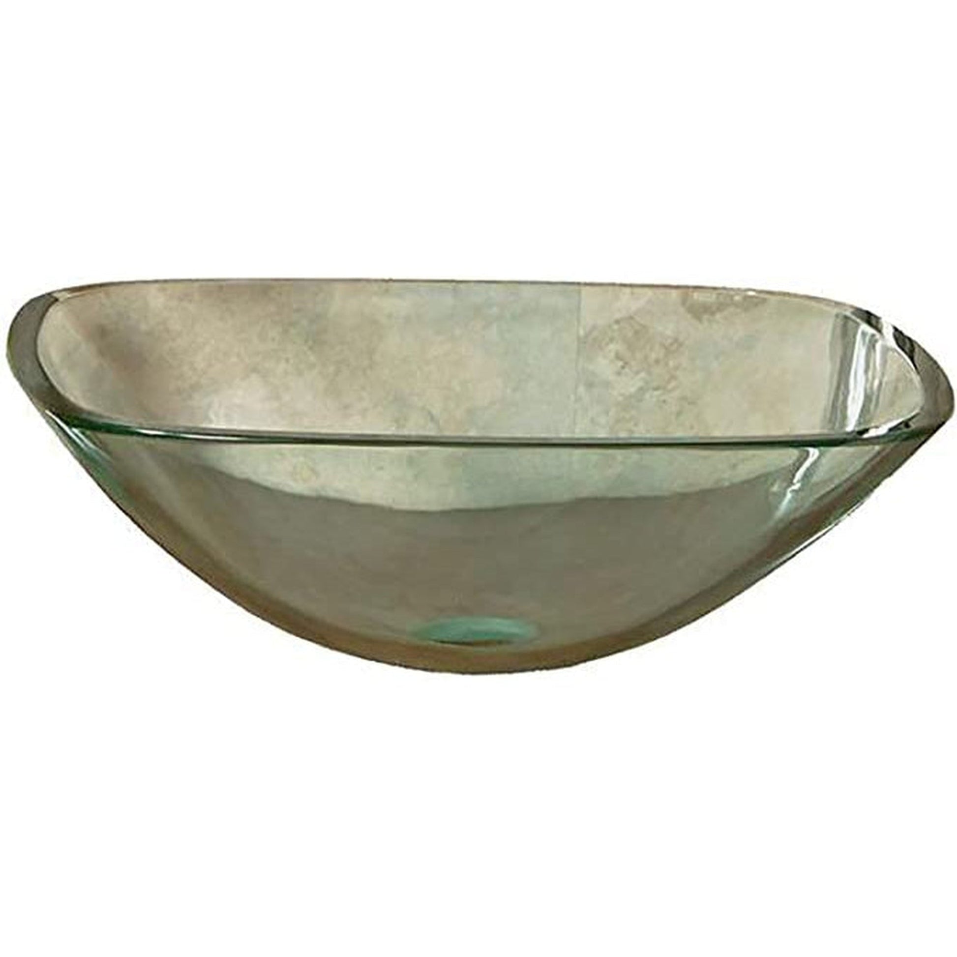 Cantrio Koncepts 17" Square Clear Tempered Glass Vessel Sink