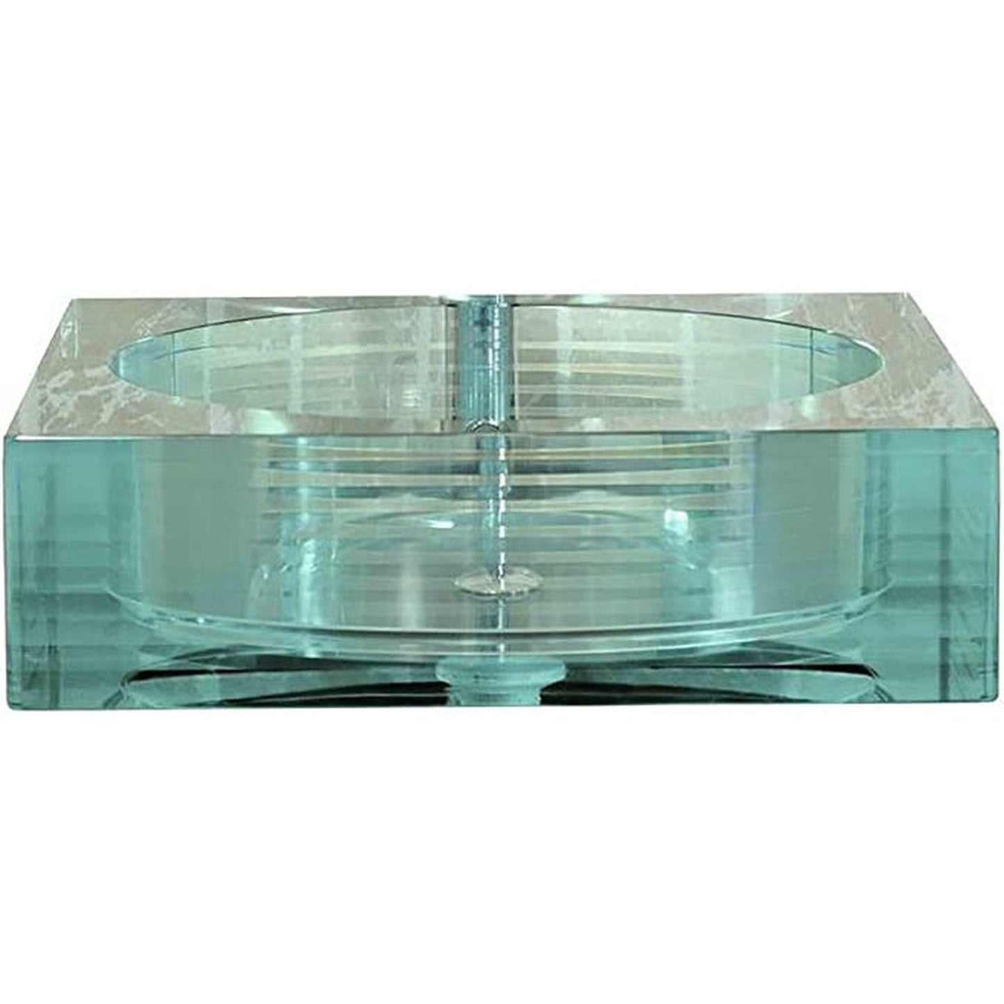 Cantrio Koncepts 18" Layered Crystal Glass Vessel Sink