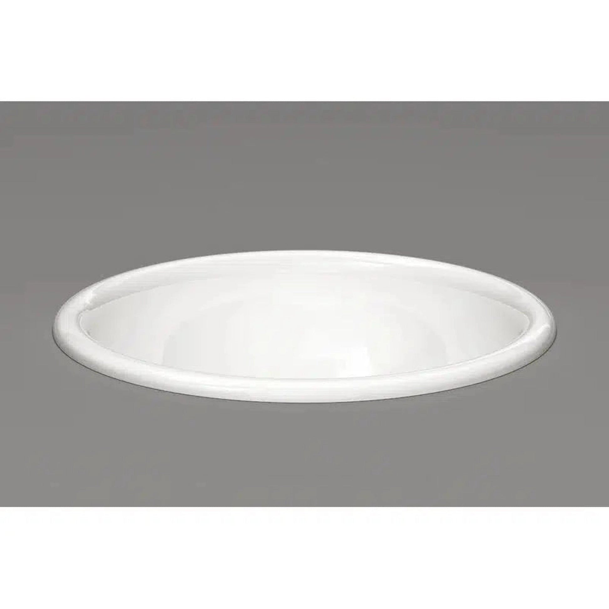 Cantrio Koncepts 18" Oval White Vitreous China Top Mount Bathroom Lavatory Sink With Overflow Drain