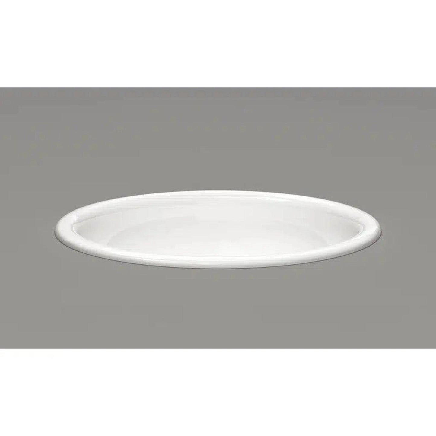 Cantrio Koncepts 18" Oval White Vitreous China Top Mount Bathroom Lavatory Sink With Overflow Drain