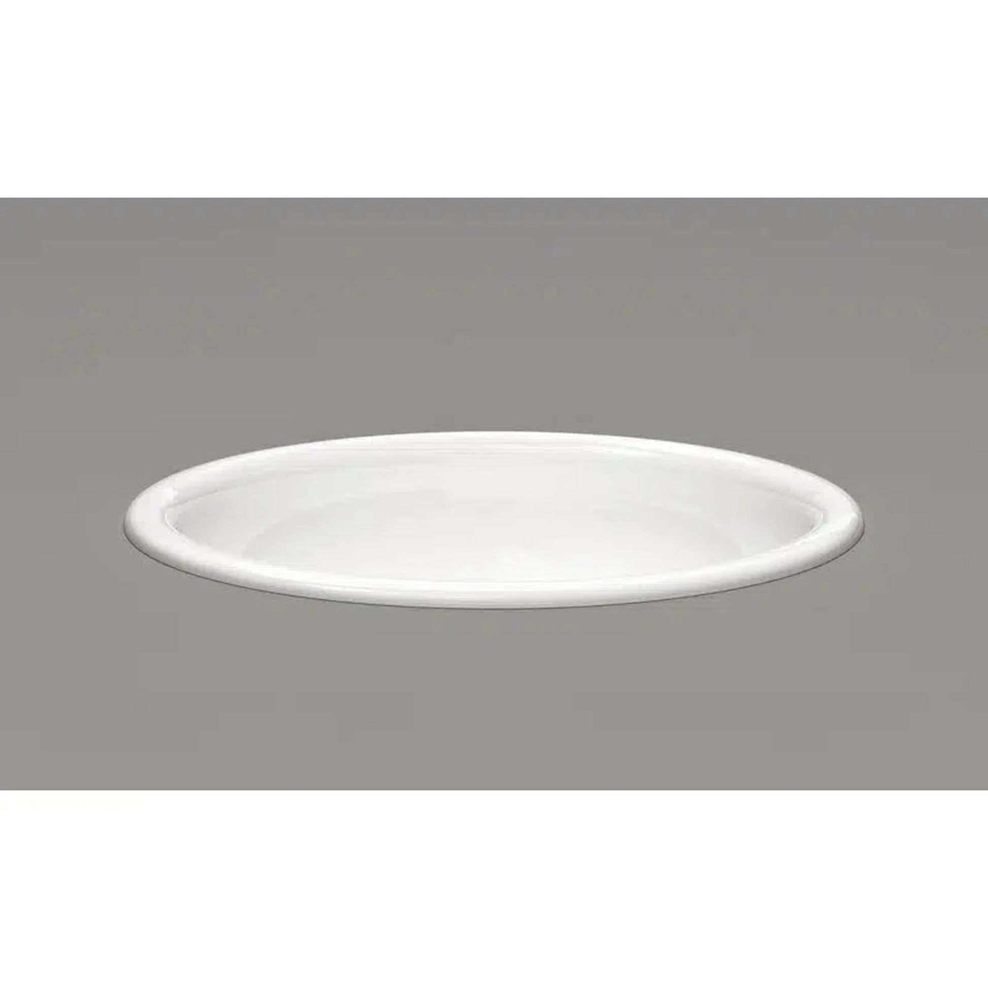 Cantrio Koncepts 18" Oval White Vitreous China Top Mount Bathroom Lavatory Sink With Overflow Drain