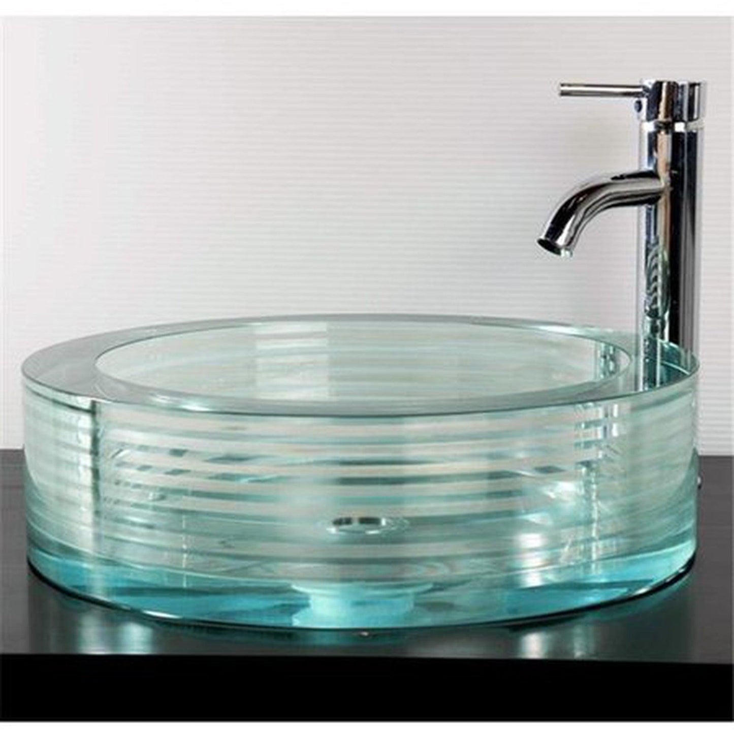 Cantrio Koncepts 18" Round Layered Crystal Vessel Sink