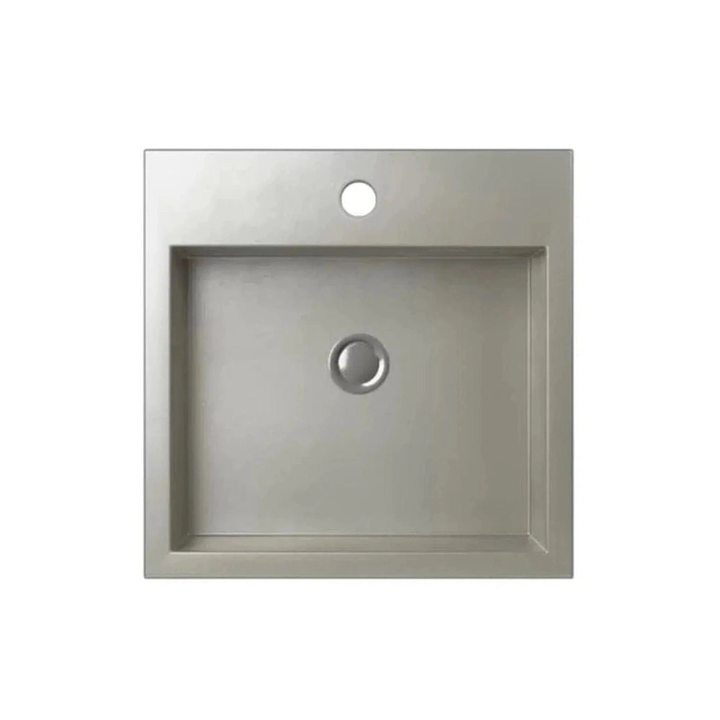 Cantrio Koncepts 18" Square Brushed Stainless Steel Wall-Mount or Vessel Mount Sink With Deck Mount Hole