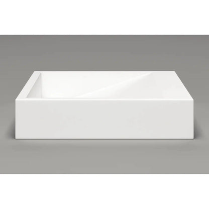 Cantrio Koncepts 18" Square Solid Surface Countertop Sink With Concealed Drain