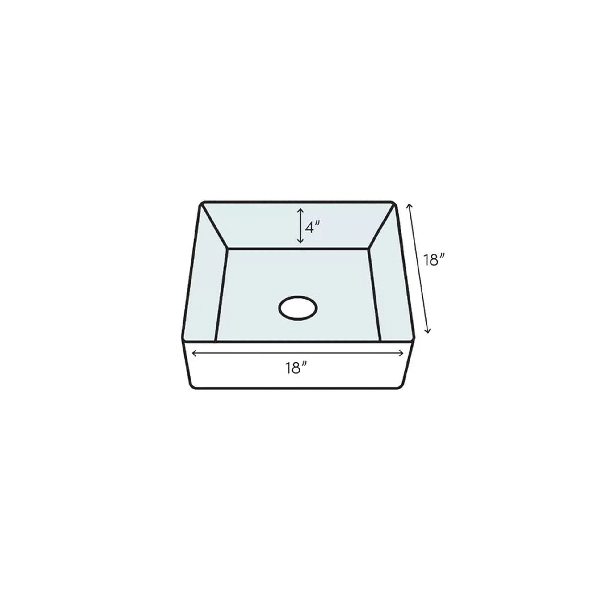 Cantrio Koncepts 18" Square Solid Surface Countertop Sink With Concealed Drain