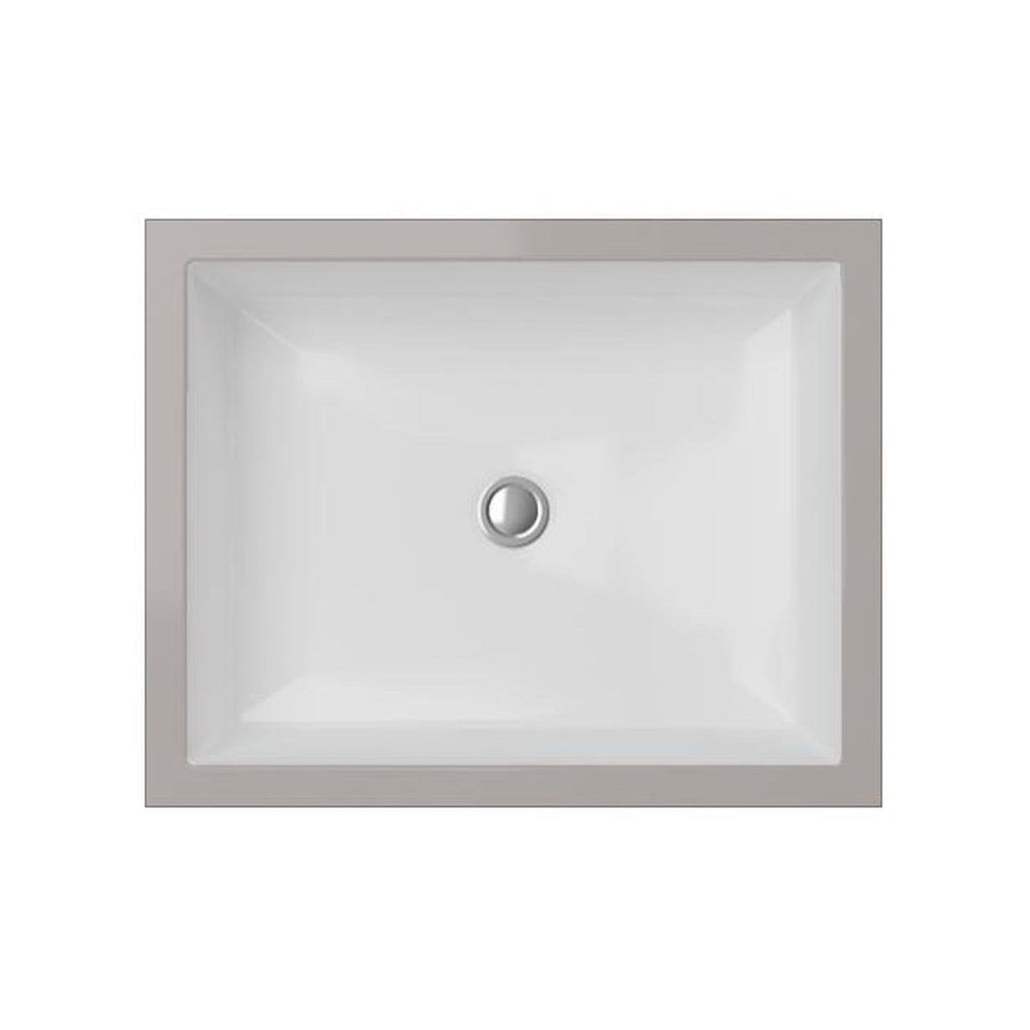 Cantrio Koncepts 20" x 16" White Rectangle Vitreous China Undermount Sink