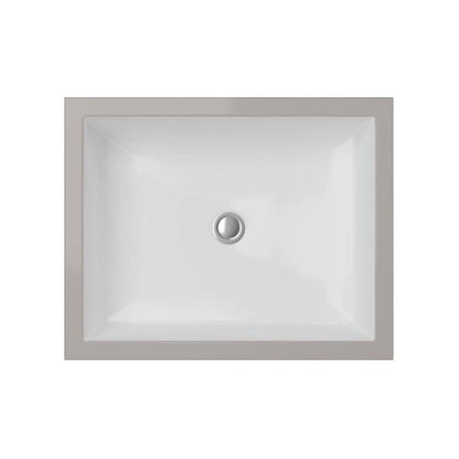 Cantrio Koncepts 20" x 16" White Rectangle Vitreous China Undermount Sink