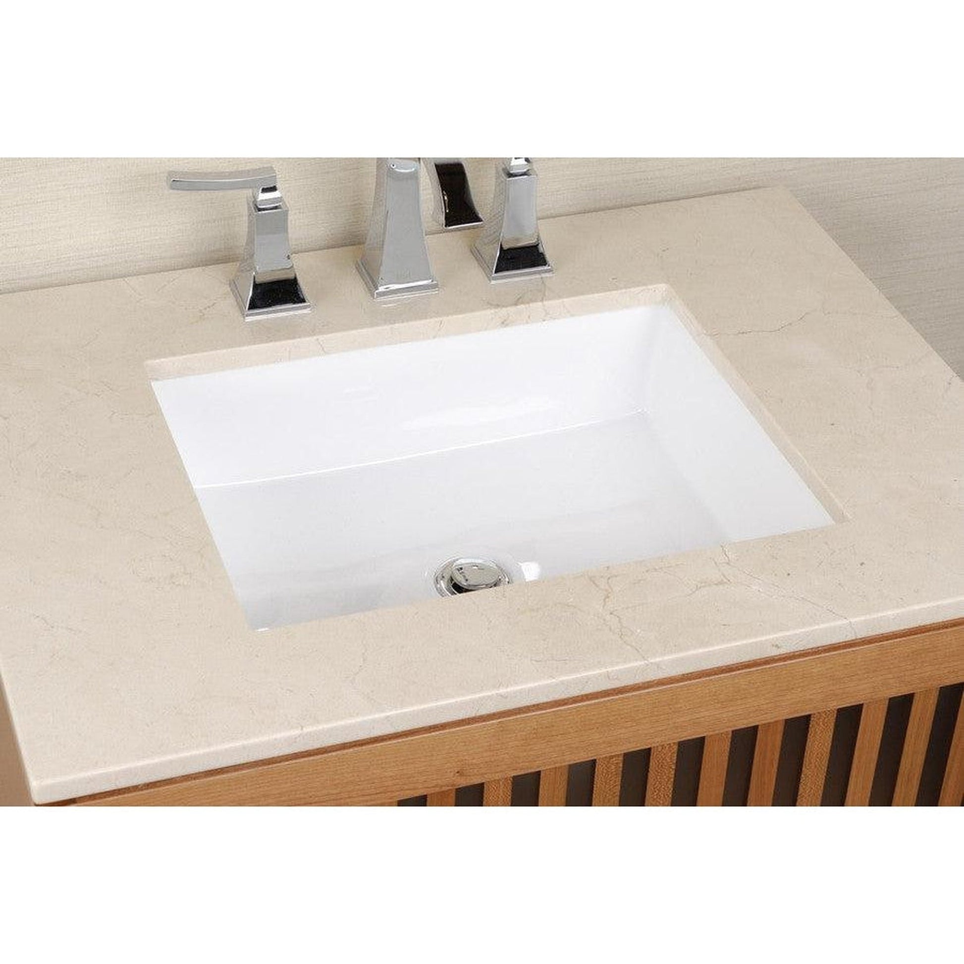 Cantrio Koncepts 20" x 16" White Rectangle Vitreous China Undermount Sink