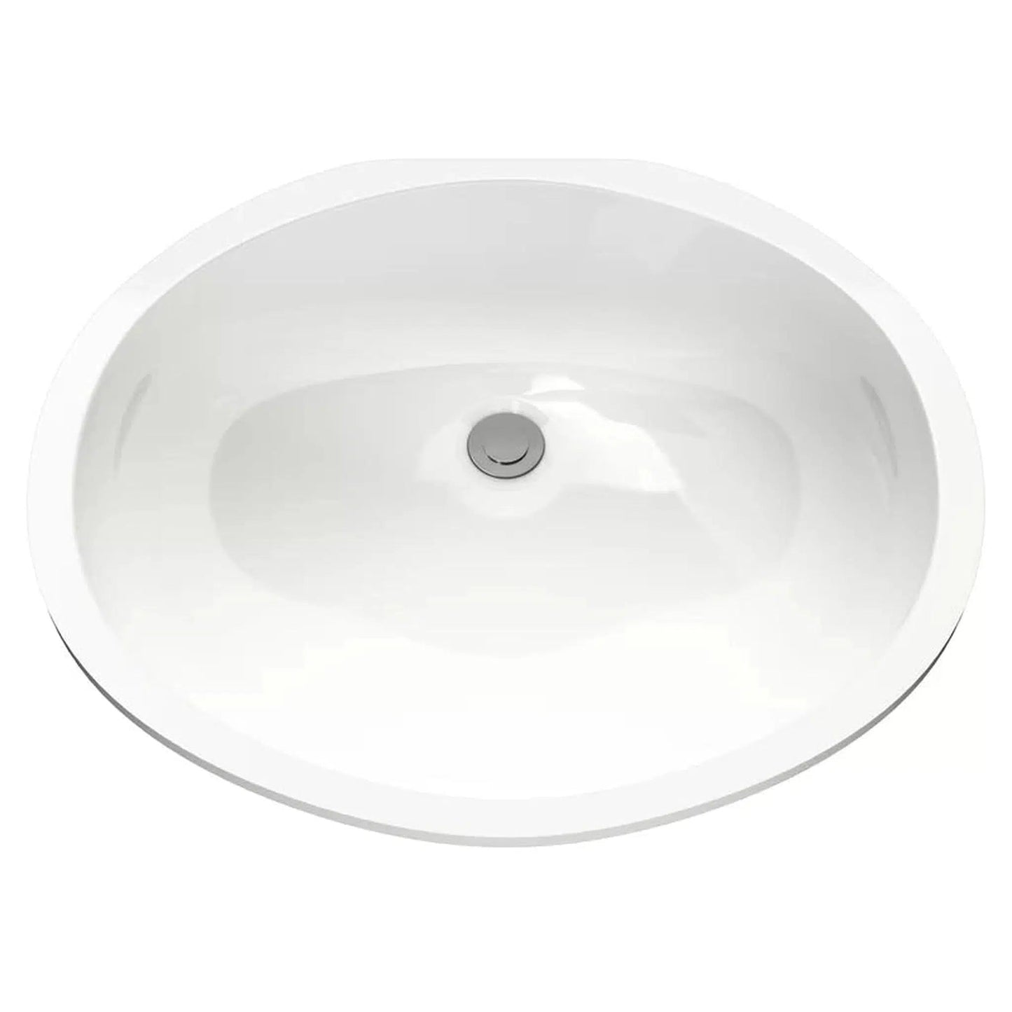 Cantrio Koncepts 20" x 16" White Vitreous China Oval Undermount Sink With Overflow