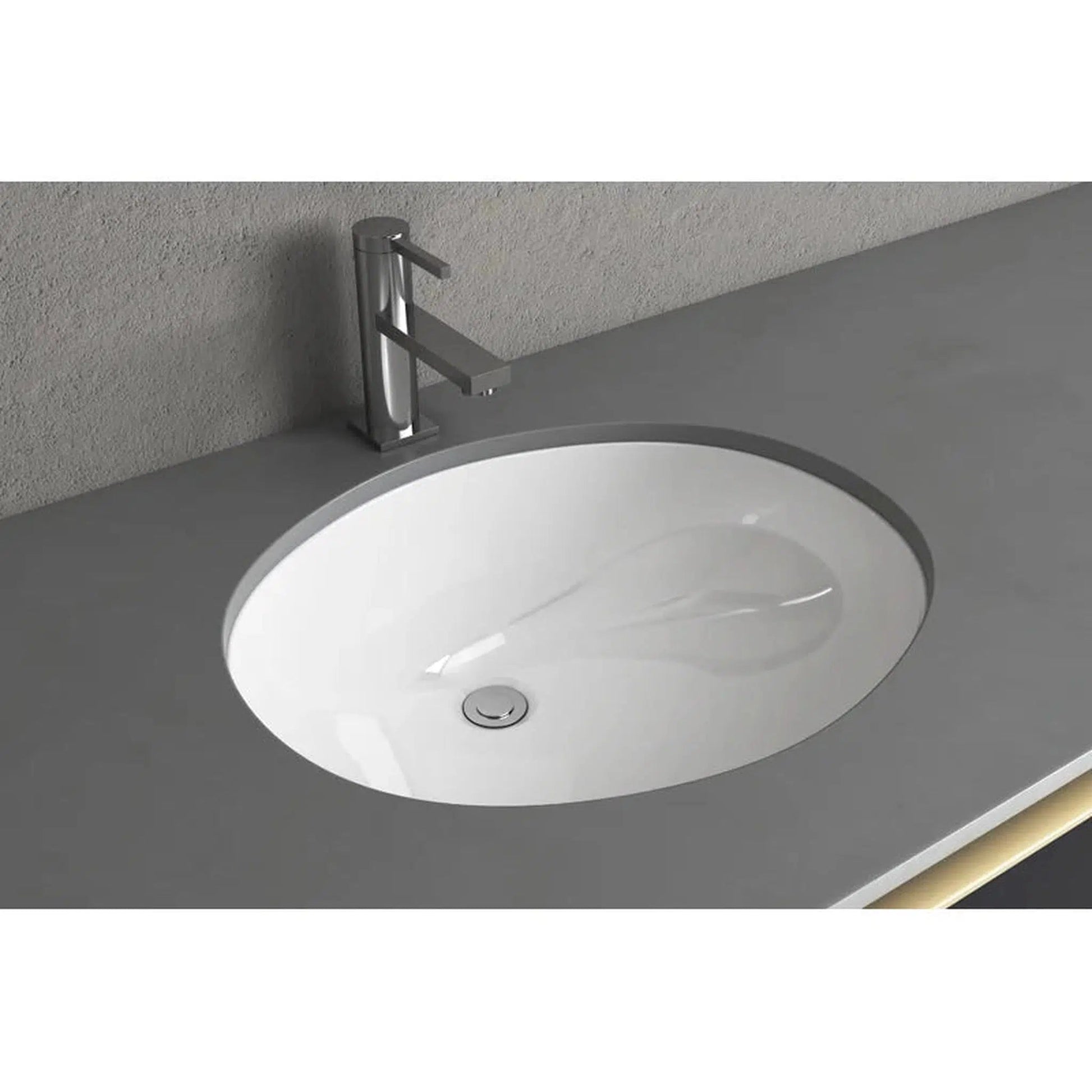 Cantrio Koncepts 20" x 16" White Vitreous China Oval Undermount Sink With Overflow