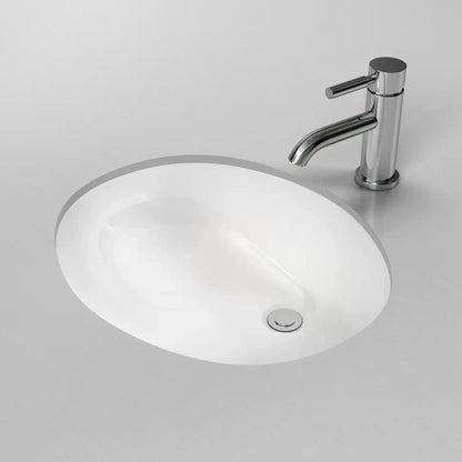 Cantrio Koncepts 20" x 16" White Vitreous China Oval Undermount Sink With Overflow