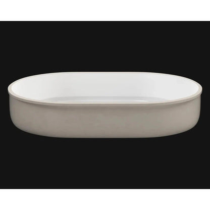 Cantrio Koncepts 21" x 15" Oval White Vitreous China Undermount Bathroom Lavatory Sink With Overflow Drain