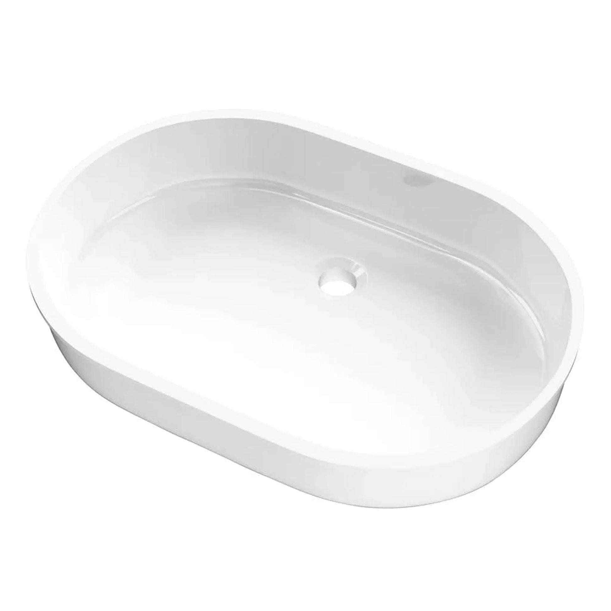 Cantrio Koncepts 21" x 15" Oval White Vitreous China Undermount Bathroom Lavatory Sink With Overflow Drain