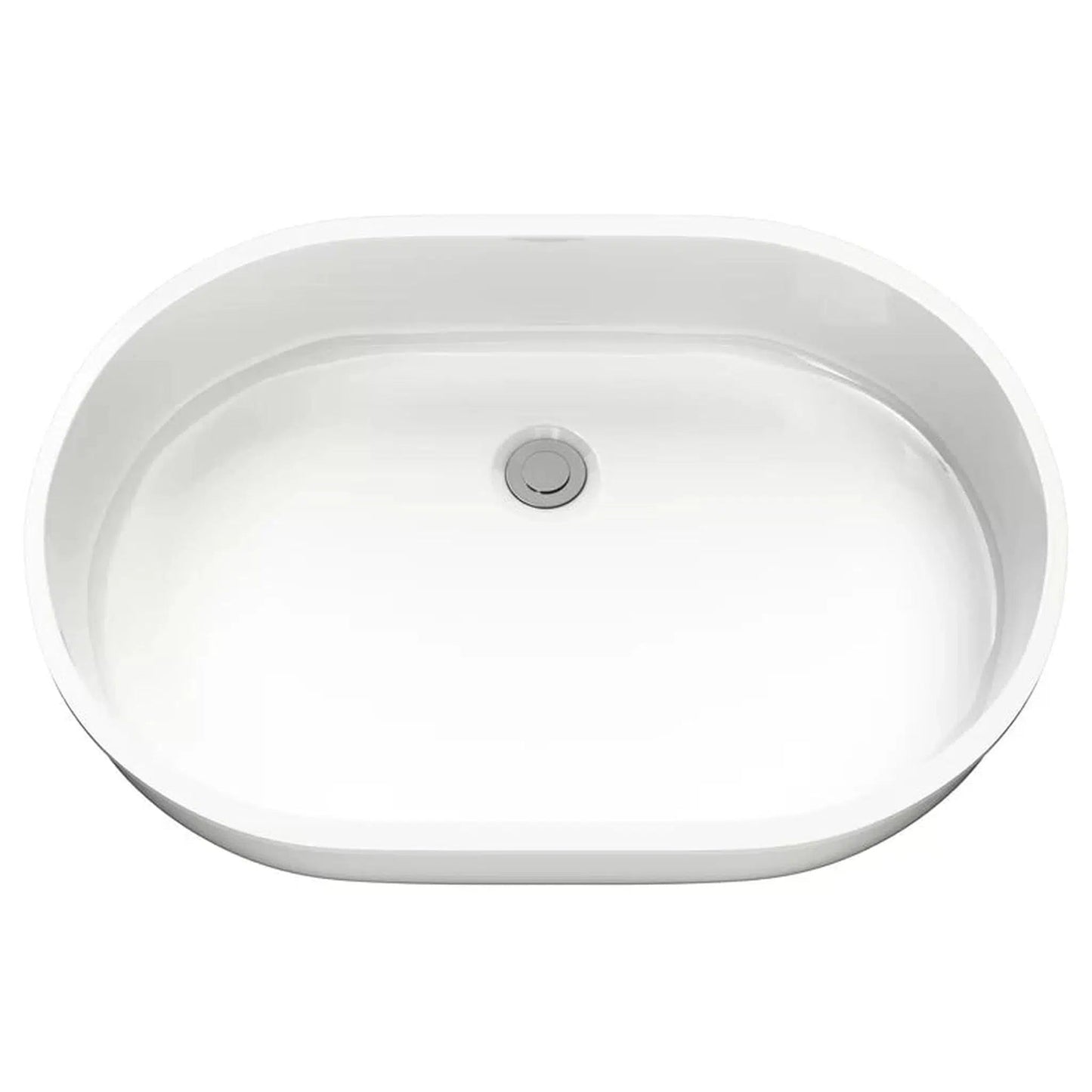 Cantrio Koncepts 21" x 15" Oval White Vitreous China Undermount Bathroom Lavatory Sink With Overflow Drain