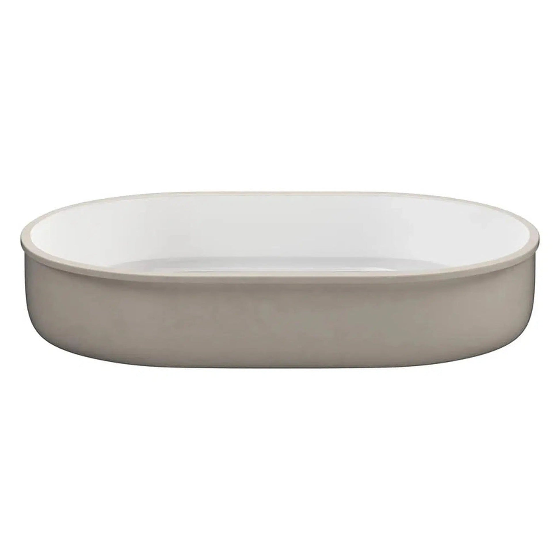 Cantrio Koncepts 21" x 15" Oval White Vitreous China Undermount Bathroom Lavatory Sink With Overflow Drain