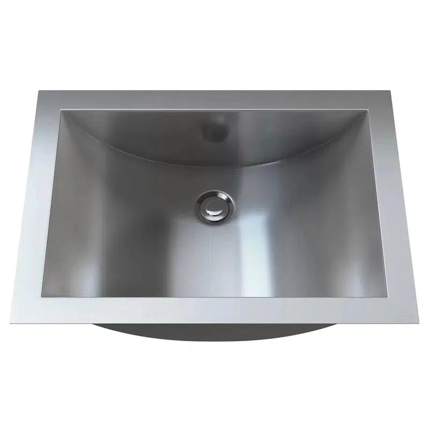 Cantrio Koncepts 21" x 15" Rectangle Brushed Stainless Steel Undermount Sink