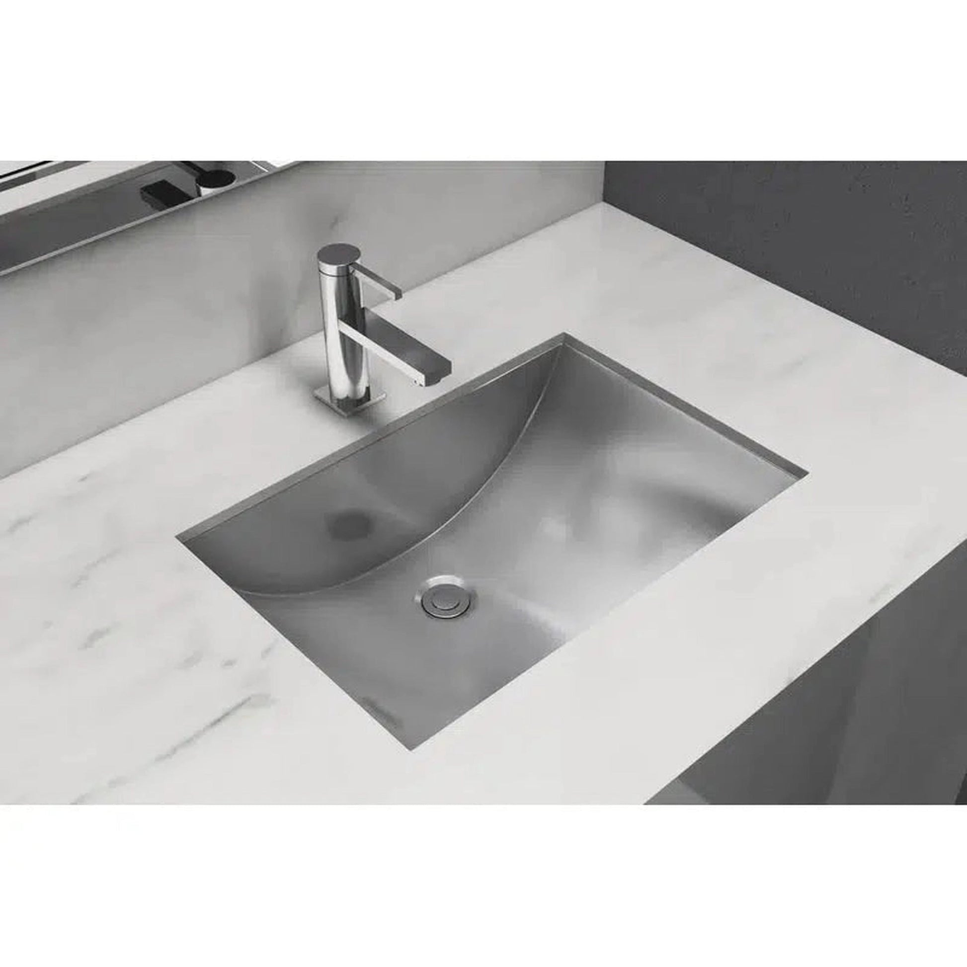 Cantrio Koncepts 21" x 15" Rectangle Brushed Stainless Steel Undermount Sink