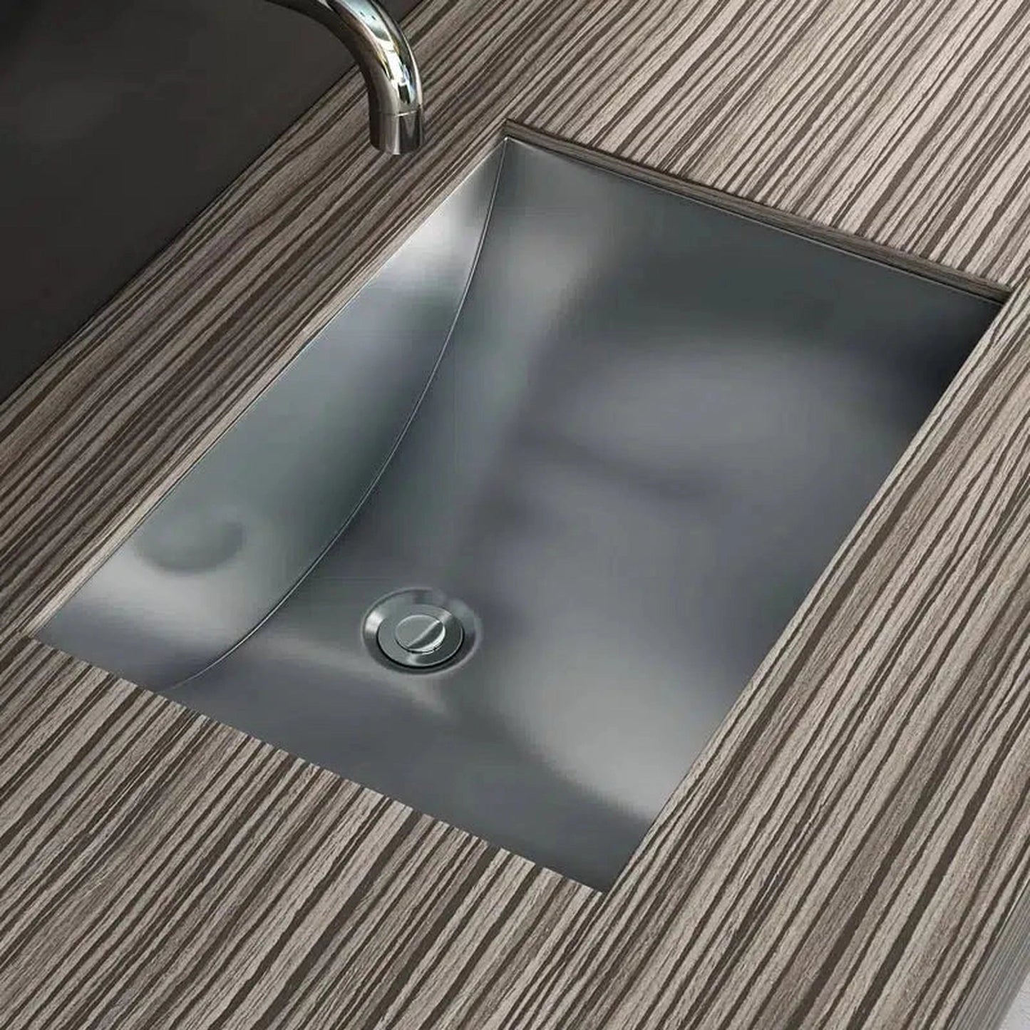 Cantrio Koncepts 21" x 15" Rectangle Brushed Stainless Steel Undermount Sink