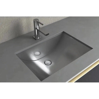 Cantrio Koncepts 21" x 15" Rectangle Brushed Stainless Steel Undermount Sink