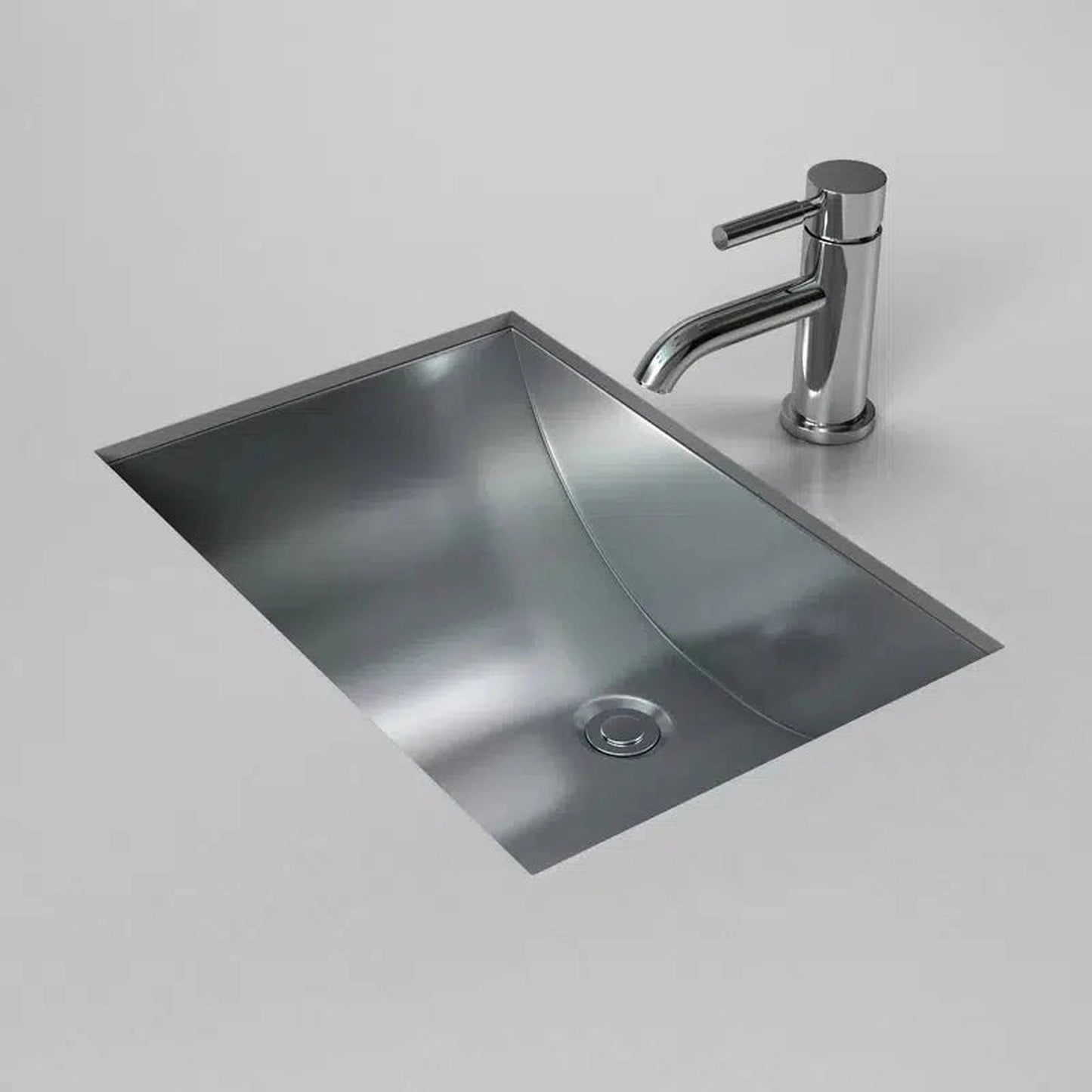 Cantrio Koncepts 21" x 15" Rectangle Brushed Stainless Steel Undermount Sink