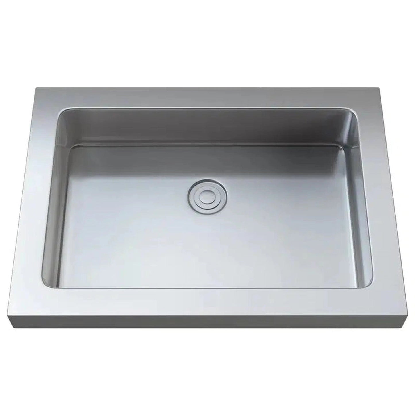 Cantrio Koncepts 23" Rectangle Polished Chrome Stainless Steel Drop-In Bathroom Lavatory Sink