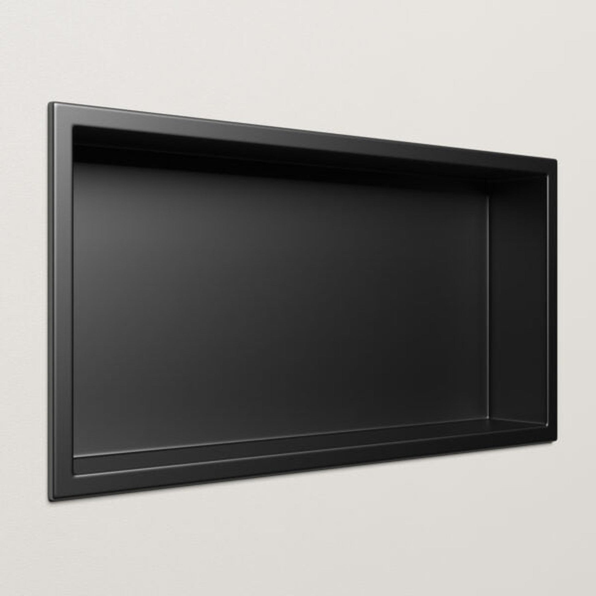 Cantrio Koncepts 24" Rectangle Matte Black Stainless Steel Recessed Shower Niche