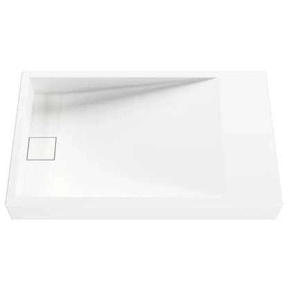 Cantrio Koncepts 30" x 18" Rectangle White Solid Surface Countertop Sink With Concealed Drain