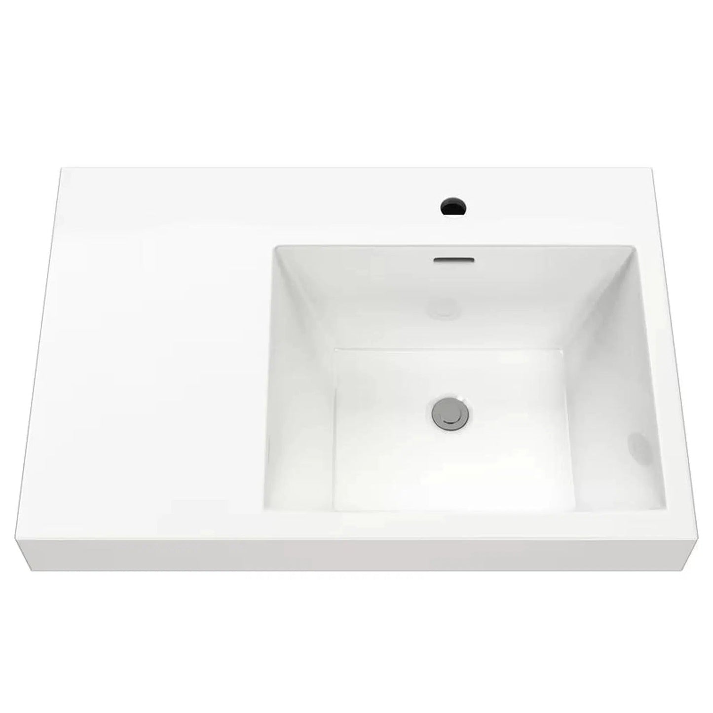 Cantrio Koncepts 30" x 20" Rectangle White Vitreous China Undermount or Top Mount Bathroom Lavatory Sink With Overflow Drain