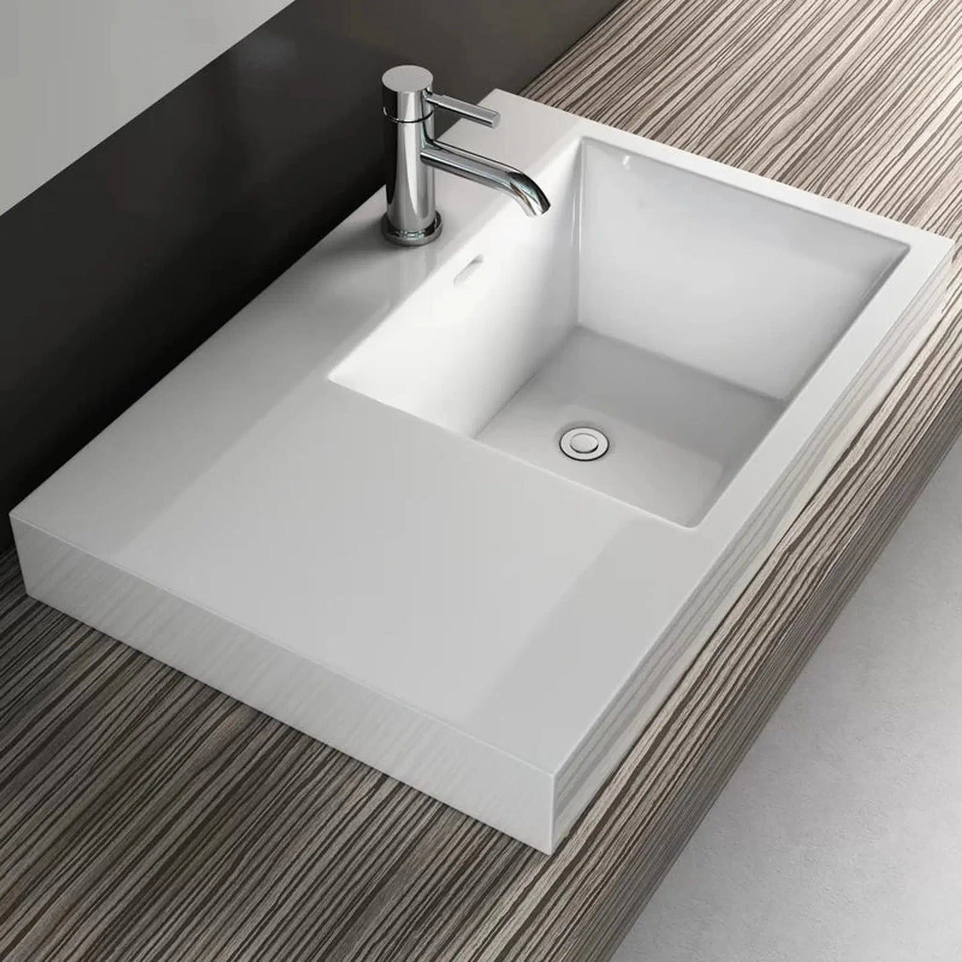 Cantrio Koncepts 30" x 20" Rectangle White Vitreous China Undermount or Top Mount Bathroom Lavatory Sink With Overflow Drain