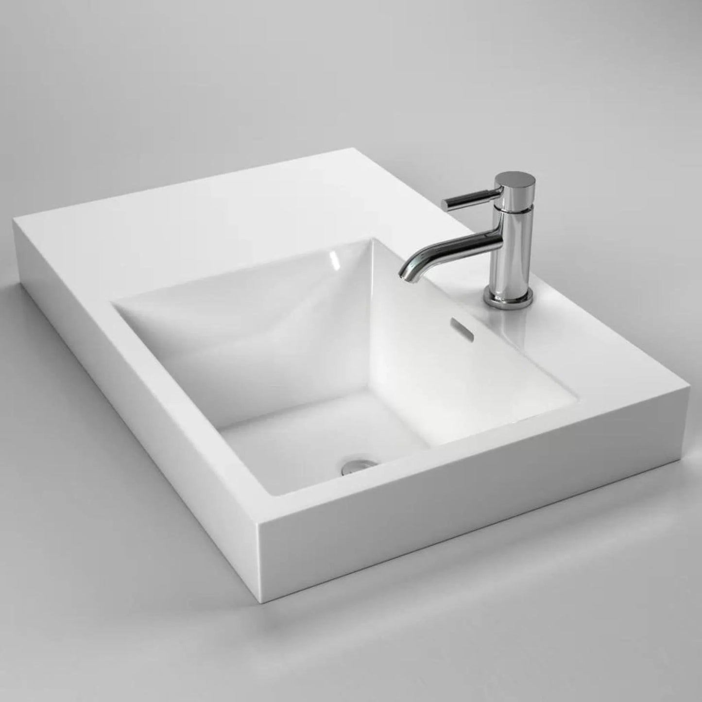 Cantrio Koncepts 30" x 20" Rectangle White Vitreous China Undermount or Top Mount Bathroom Lavatory Sink With Overflow Drain