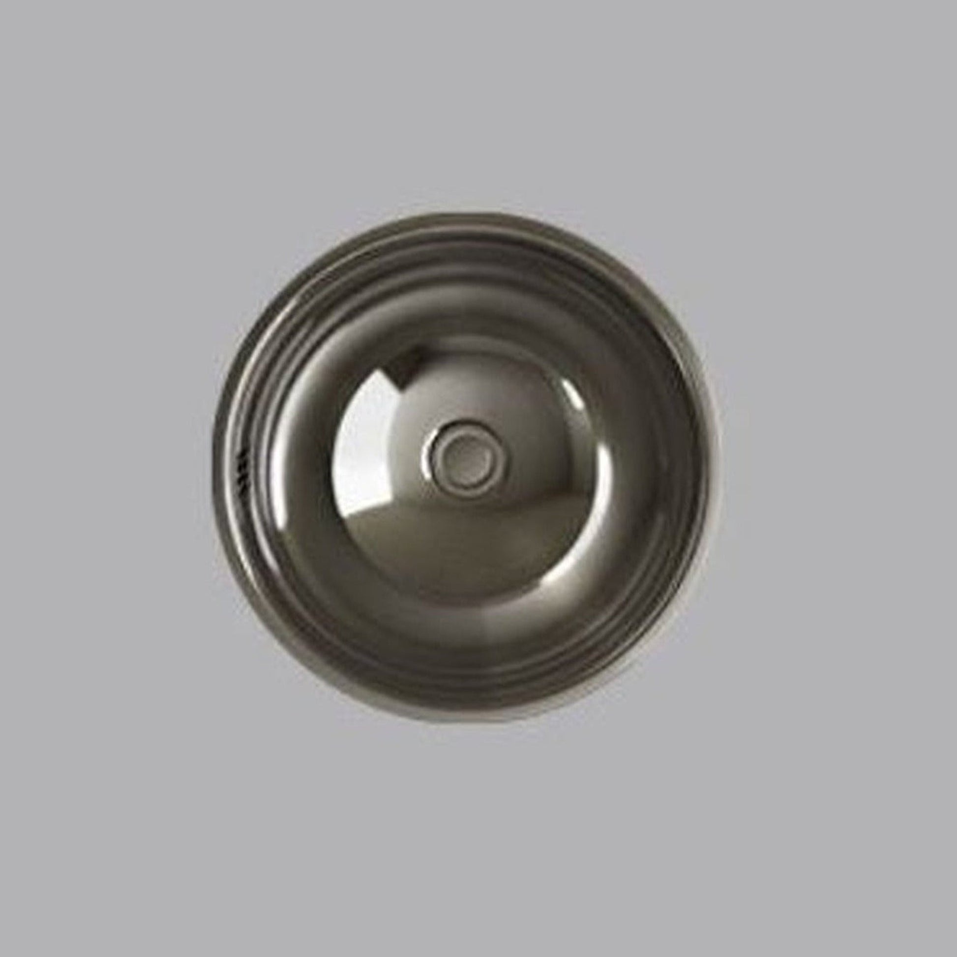 Cantrio Koncepts Round Stainless Steel Polished Exterior / Brushed Interior Vessel Sink With Overflow