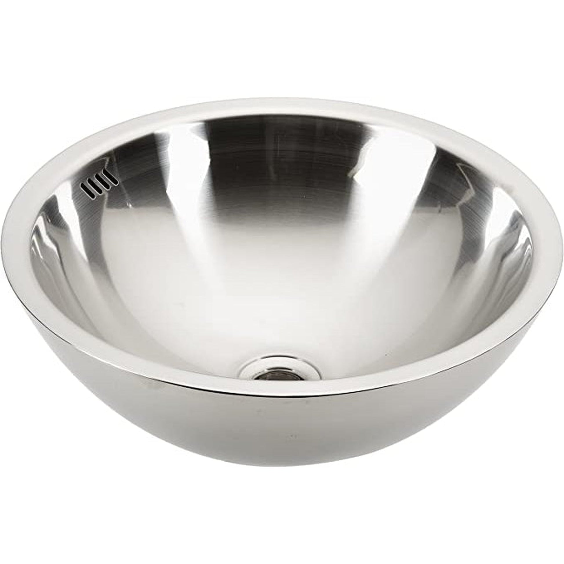 Cantrio Koncepts Round Stainless Steel Polished Exterior / Brushed Interior Vessel Sink With Overflow