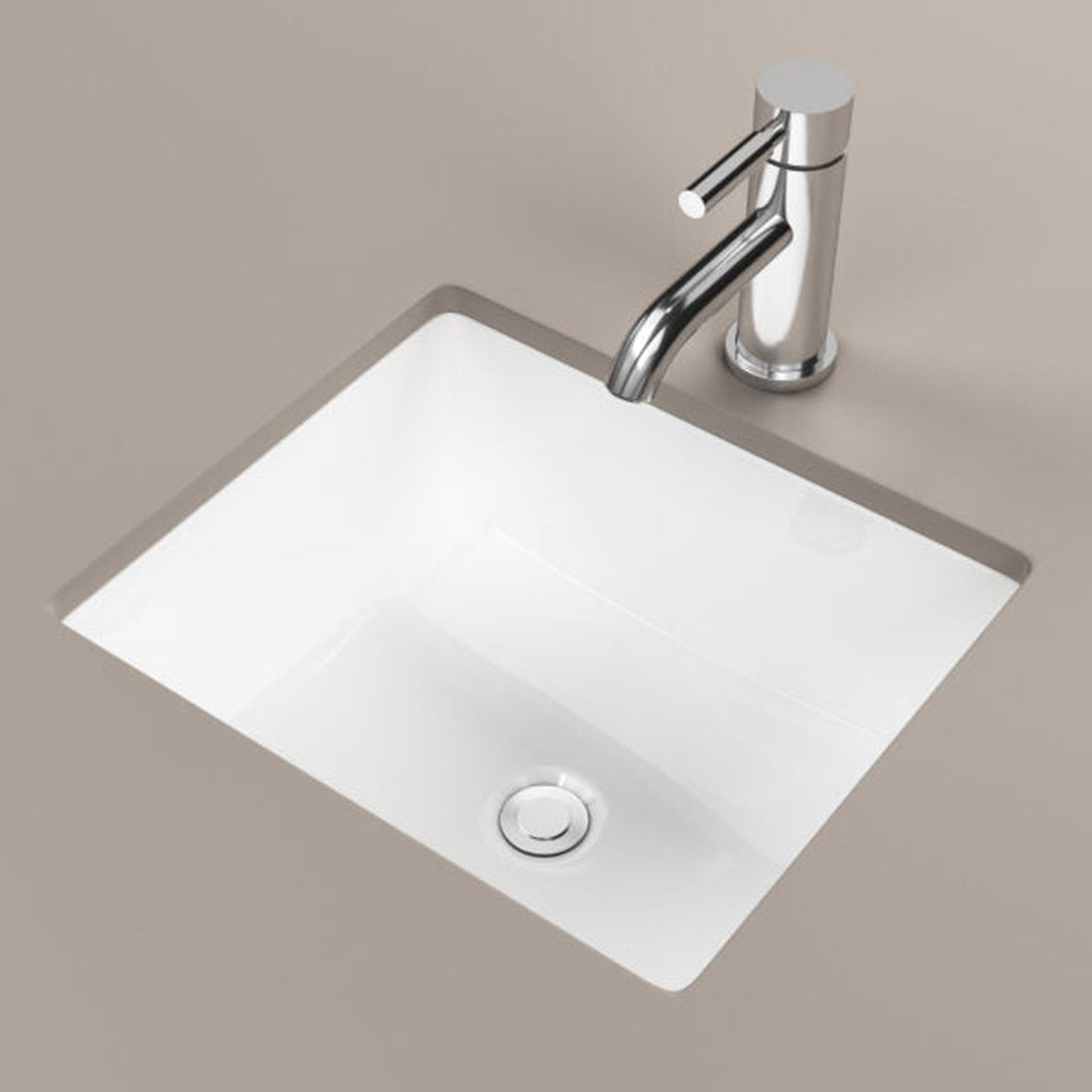 Cantrio Koncepts Square White Porcelain Undermount Bathroom Lavatory Sink With Overflow Drain