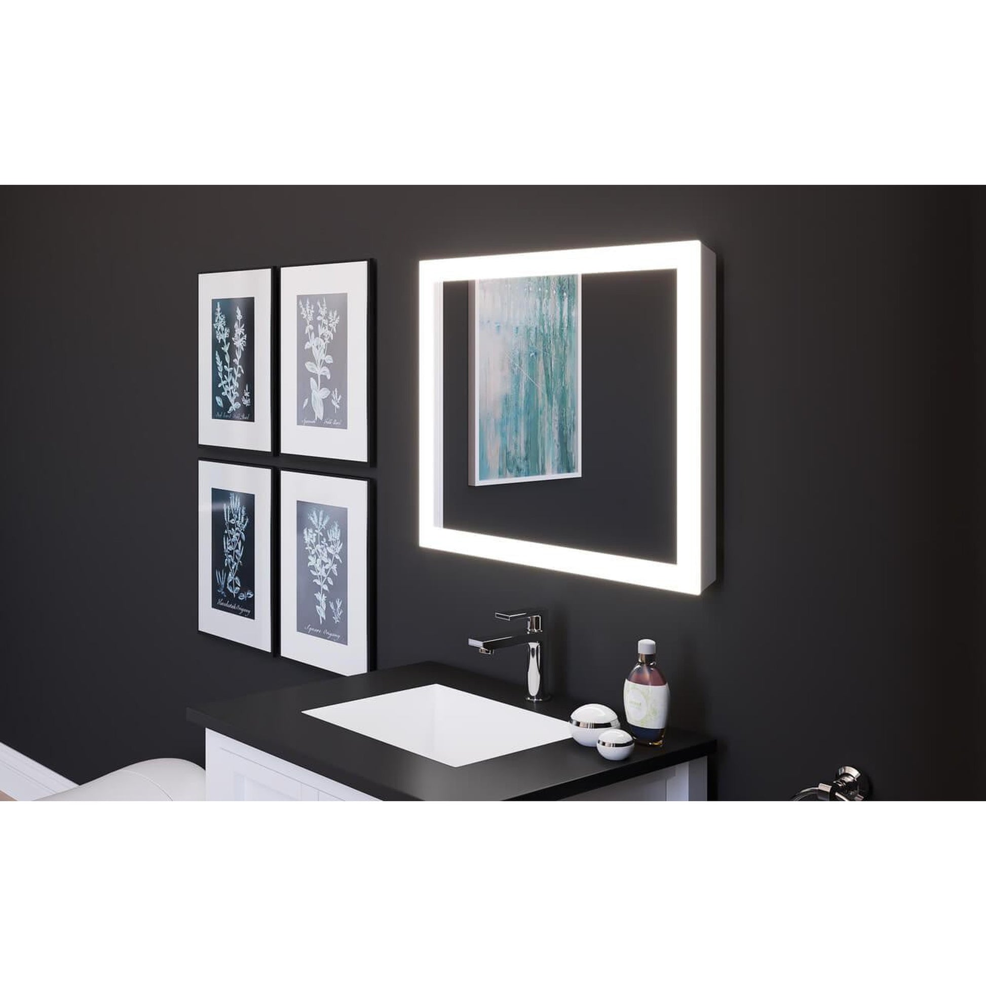 Castello USA Angelina 24" x 30" LED Bathroom Mirror With Sensor Button
