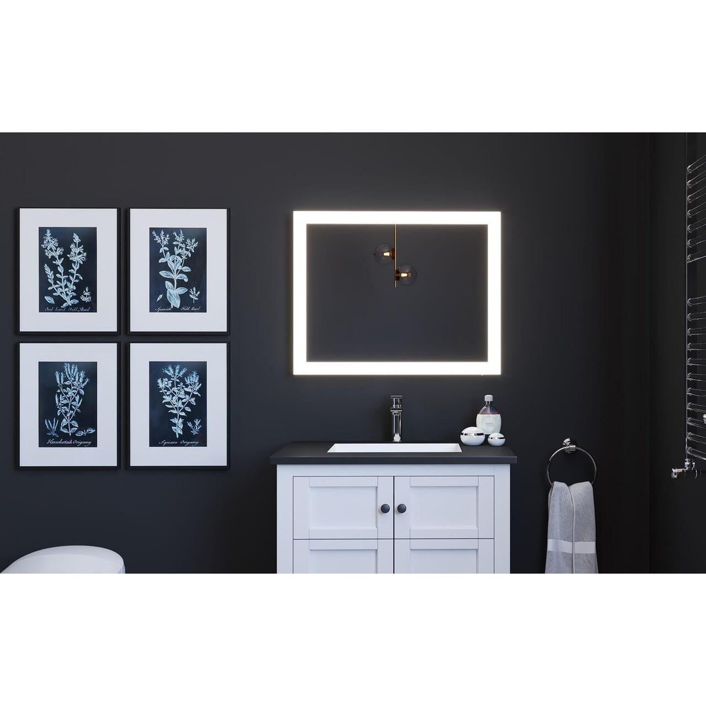 Castello USA Angelina 24" x 30" LED Bathroom Mirror With Sensor Button