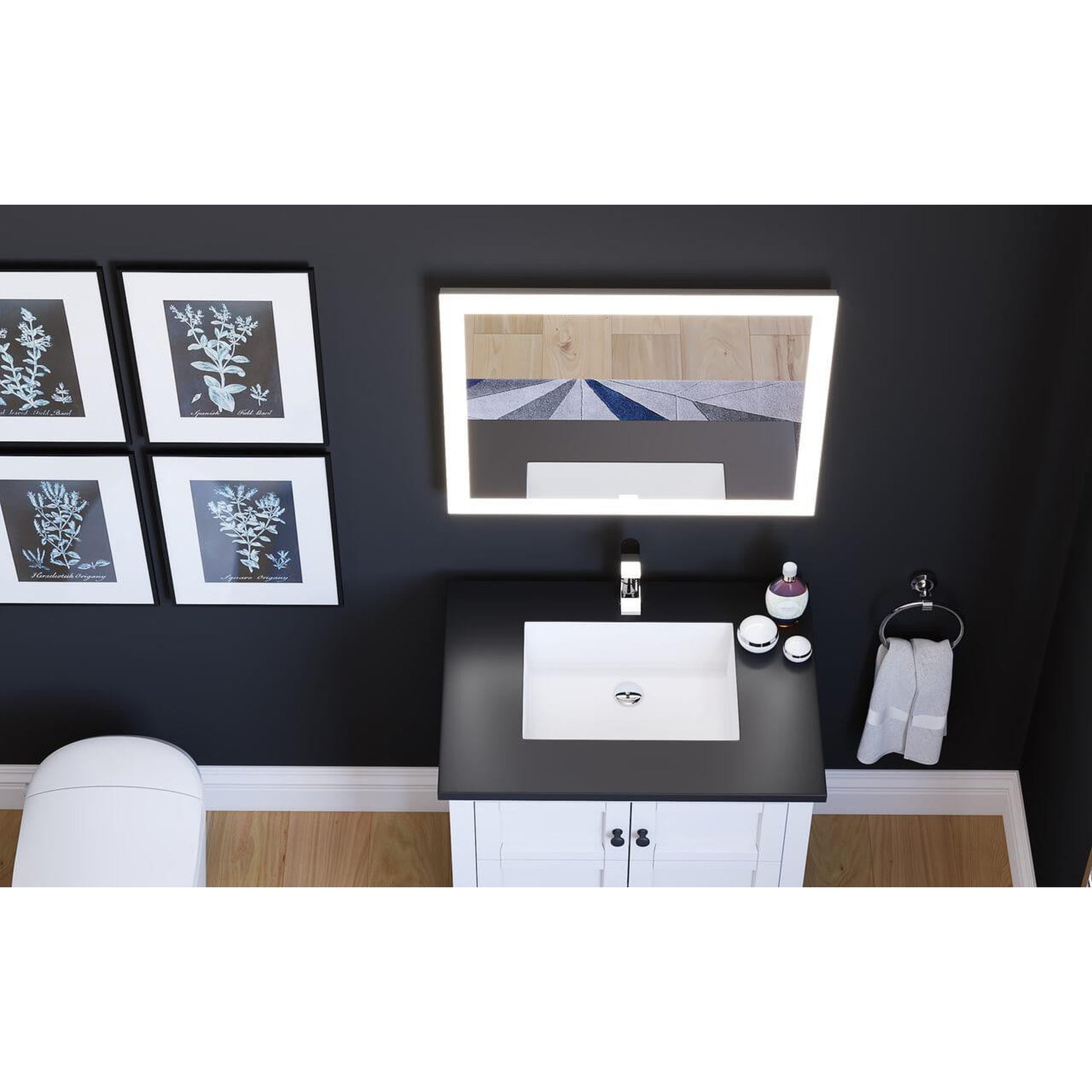 Castello USA Angelina 24" x 30" LED Bathroom Mirror With Sensor Button